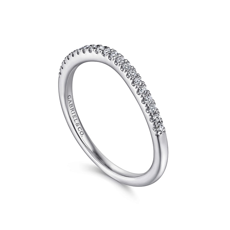 14K White Gold Matching Wedding Band - 0.13 ct - Shot 3