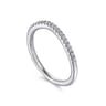 14K White Gold Matching Wedding Band - 0.13 ct