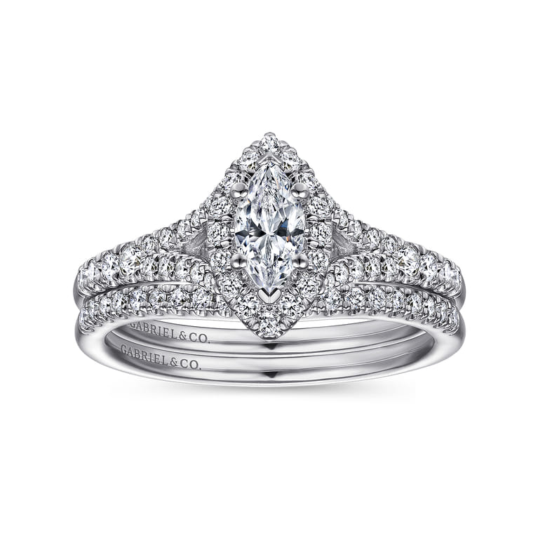 14K White Gold Matching Wedding Band - 0.13 ct - Shot 4