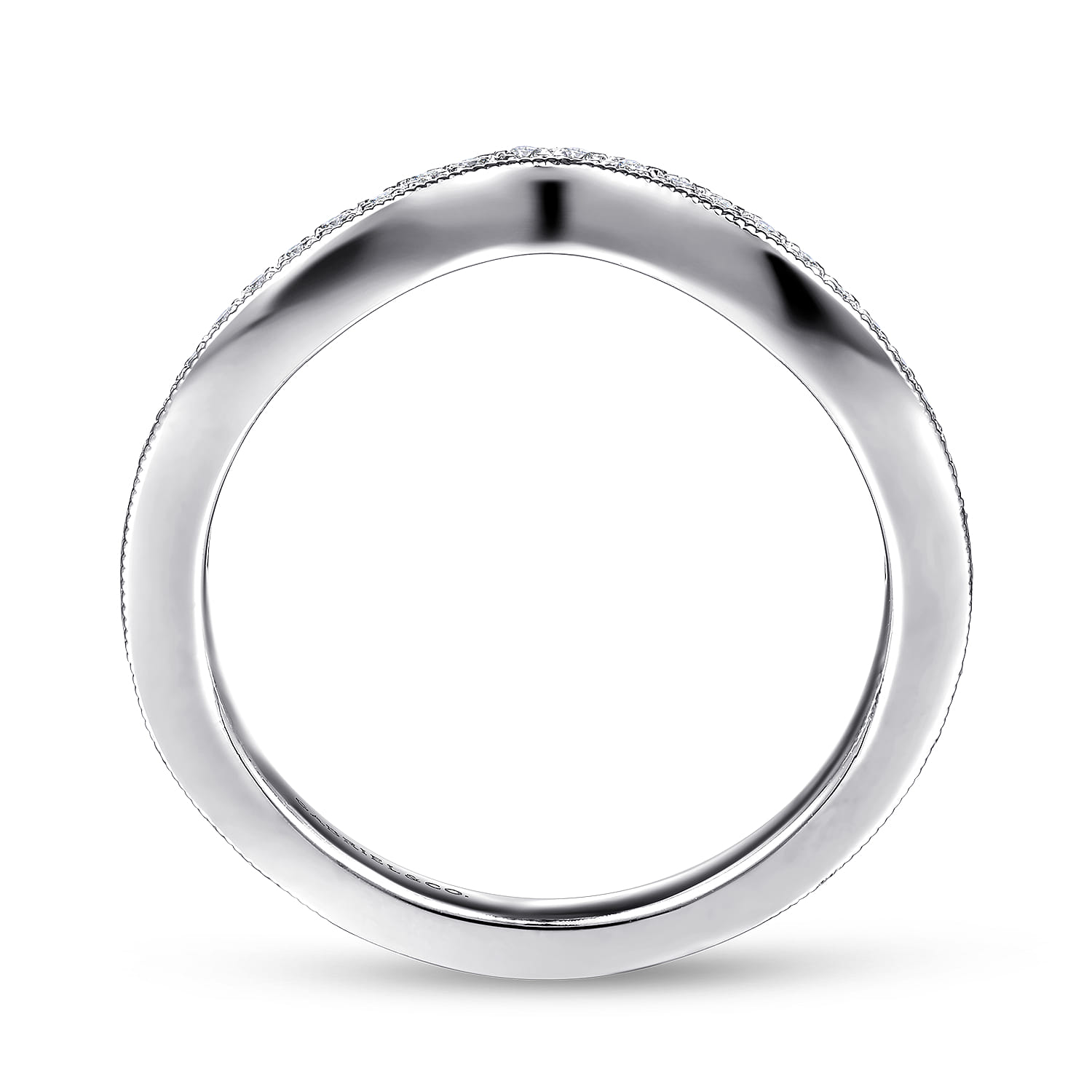 14K White Gold Matching Wedding Band - 0.1 ct - Shot 2