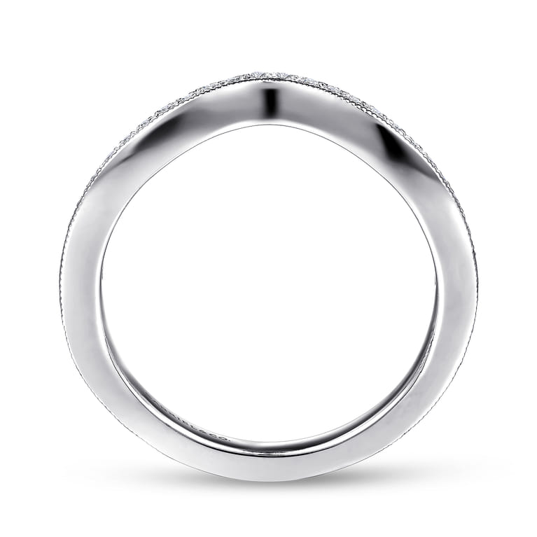 14K White Gold Matching Wedding Band - 0.1 ct - Shot 2