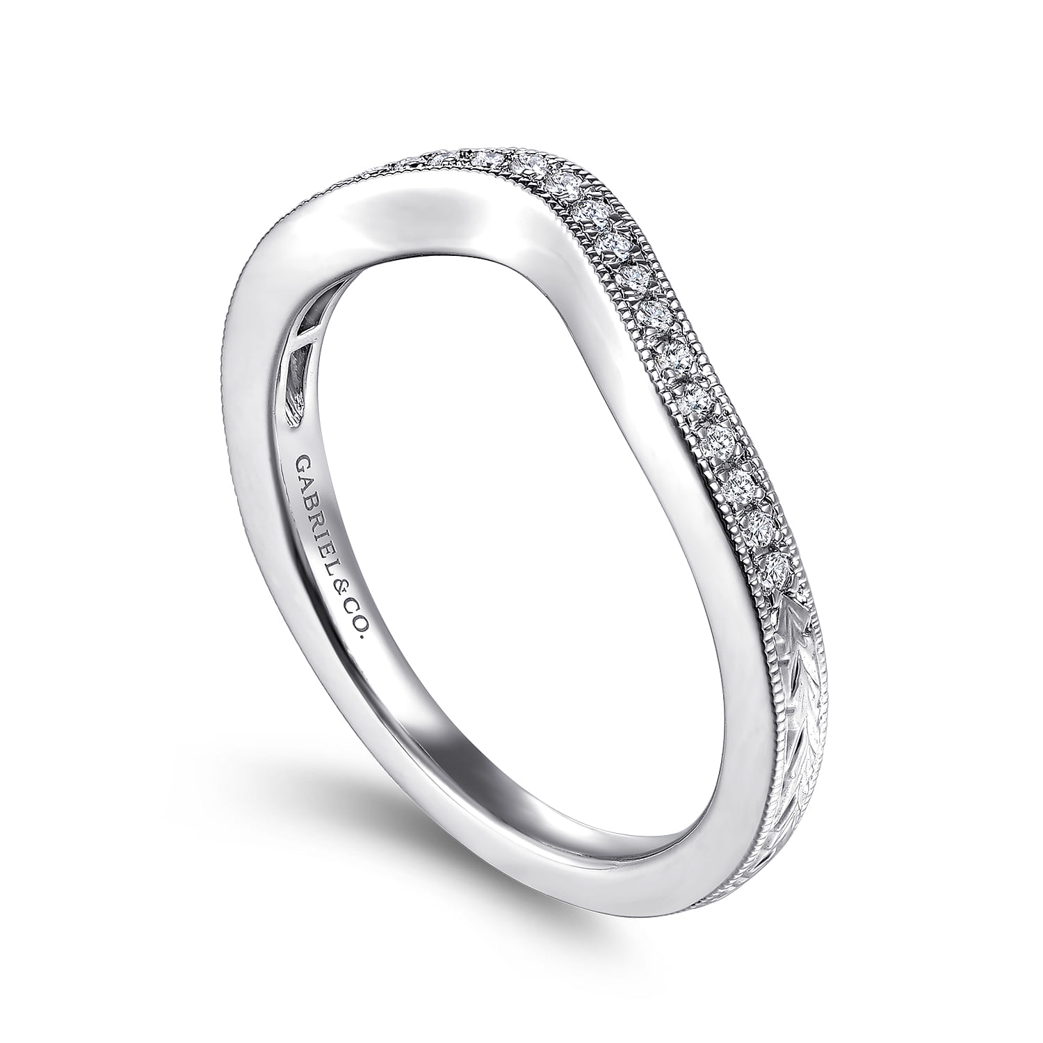 14K White Gold Matching Wedding Band - 0.1 ct - Shot 3