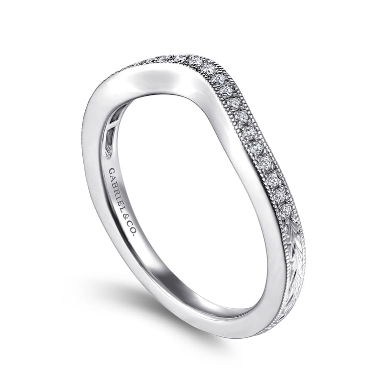 14K White Gold Matching Wedding Band - 0.1 ct - Shot 3