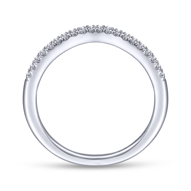 14K White Gold Matching Wedding Band - 0.13 ct - Shot 2