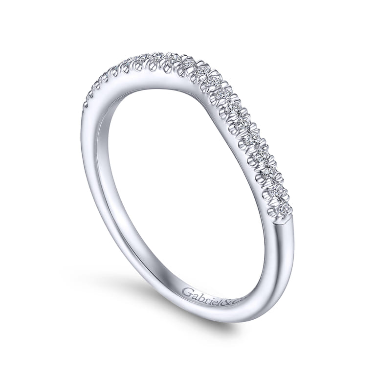 14K White Gold Matching Wedding Band - 0.13 ct - Shot 3