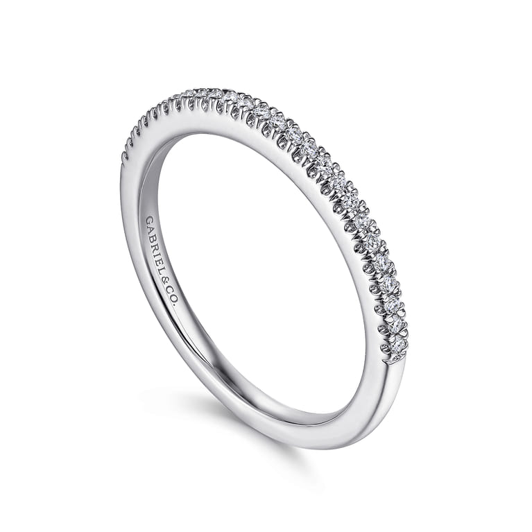 14K White Gold Matching Wedding Band - 0.11 ct - Shot 3