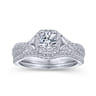 14K White Gold Matching Wedding Band - 0.12 ct