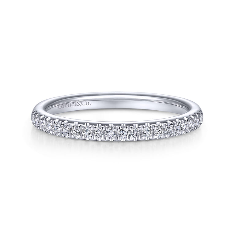 14K White Gold Matching Wedding Band - 0.14 ct - Shot 1