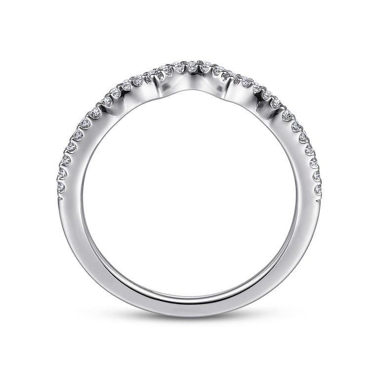 14K White Gold Matching Wedding Band - 0.13 ct - Shot 2