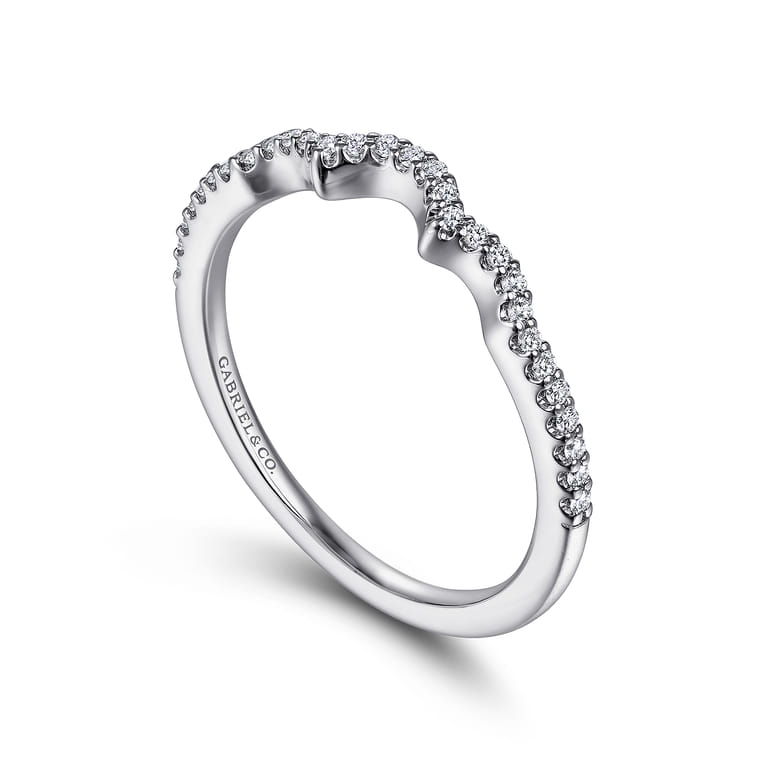 14K White Gold Matching Wedding Band - 0.13 ct - Shot 3