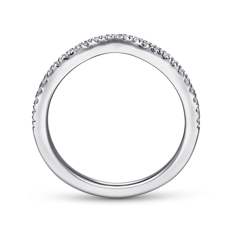 14K White Gold Matching Wedding Band - 0.17 ct - Shot 2