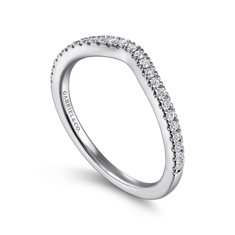 14K White Gold Matching Wedding Band - 0.17 ct - Shot 3