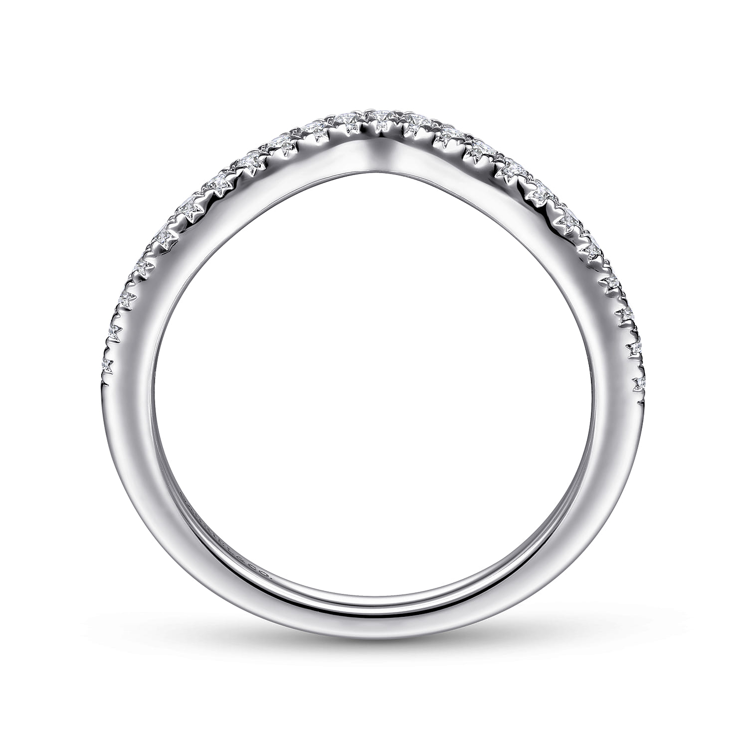 14K White Gold Matching Wedding Band - 0.19 ct - Shot 2