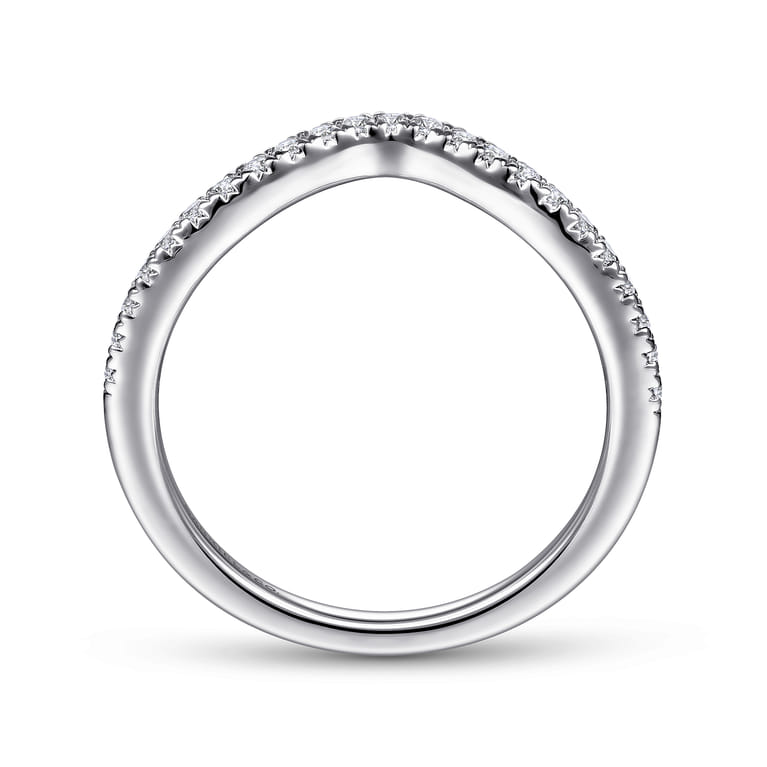 14K White Gold Matching Wedding Band - 0.19 ct - Shot 2