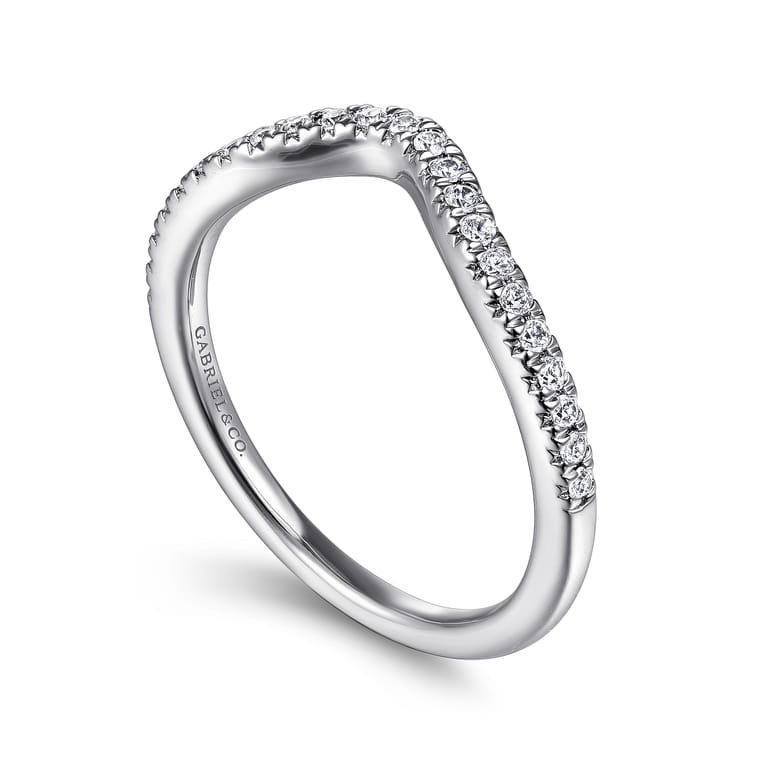 14K White Gold Matching Wedding Band - 0.19 ct - Shot 3
