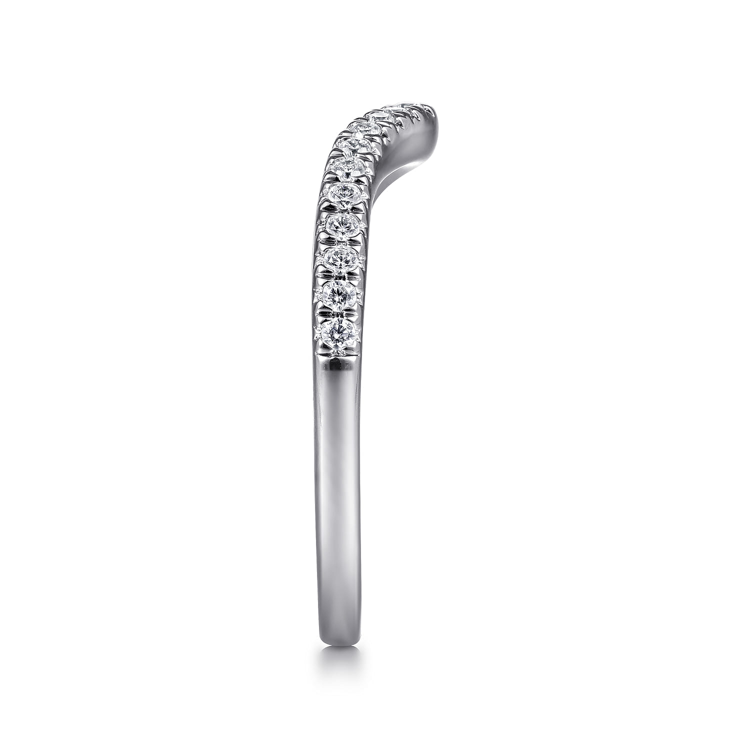 14K White Gold Matching Wedding Band - 0.19 ct - Shot 5