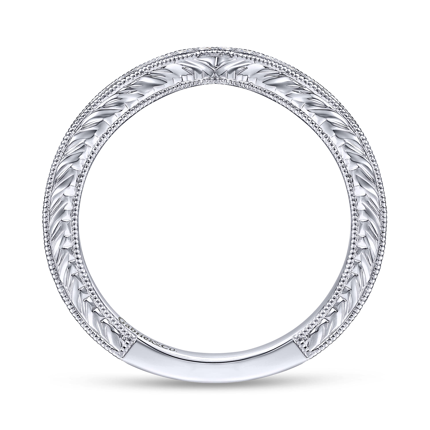 14K White Gold Matching Wedding Band - 0.16 ct - Shot 2