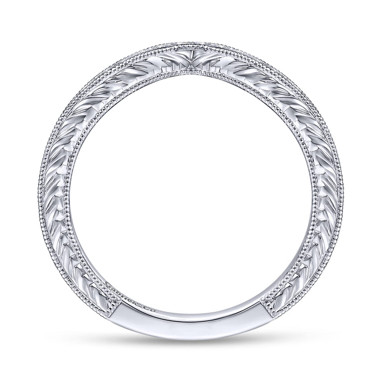 14K White Gold Matching Wedding Band - 0.16 ct - Shot 2