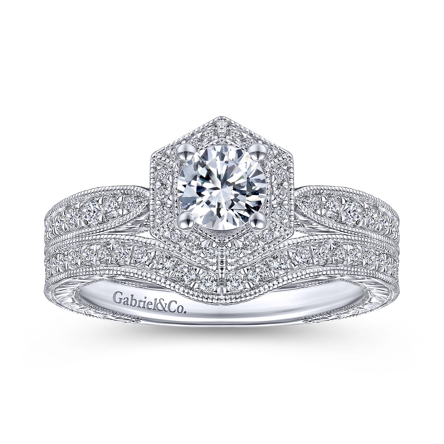 14K White Gold Matching Wedding Band - 0.16 ct - Shot 4