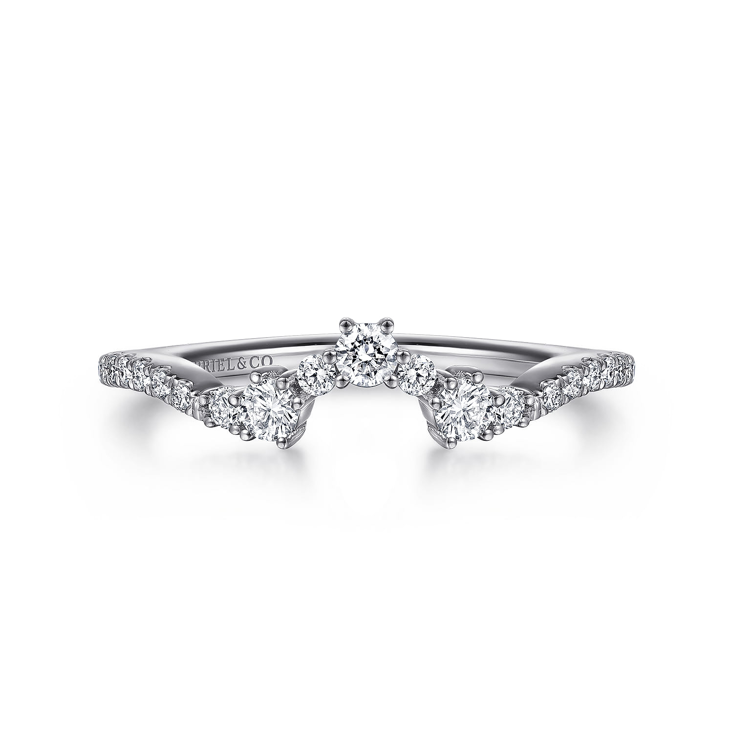 14K White Gold Matching Wedding Band - 0.3 ct - Shot 1