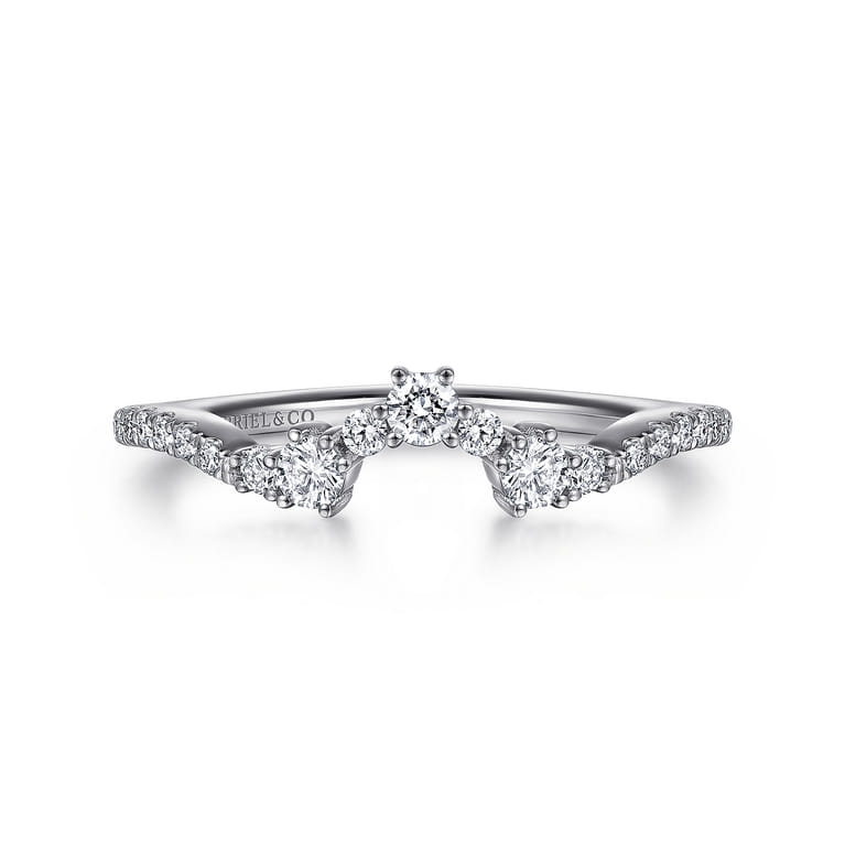14K White Gold Matching Wedding Band - 0.3 ct - Shot 1
