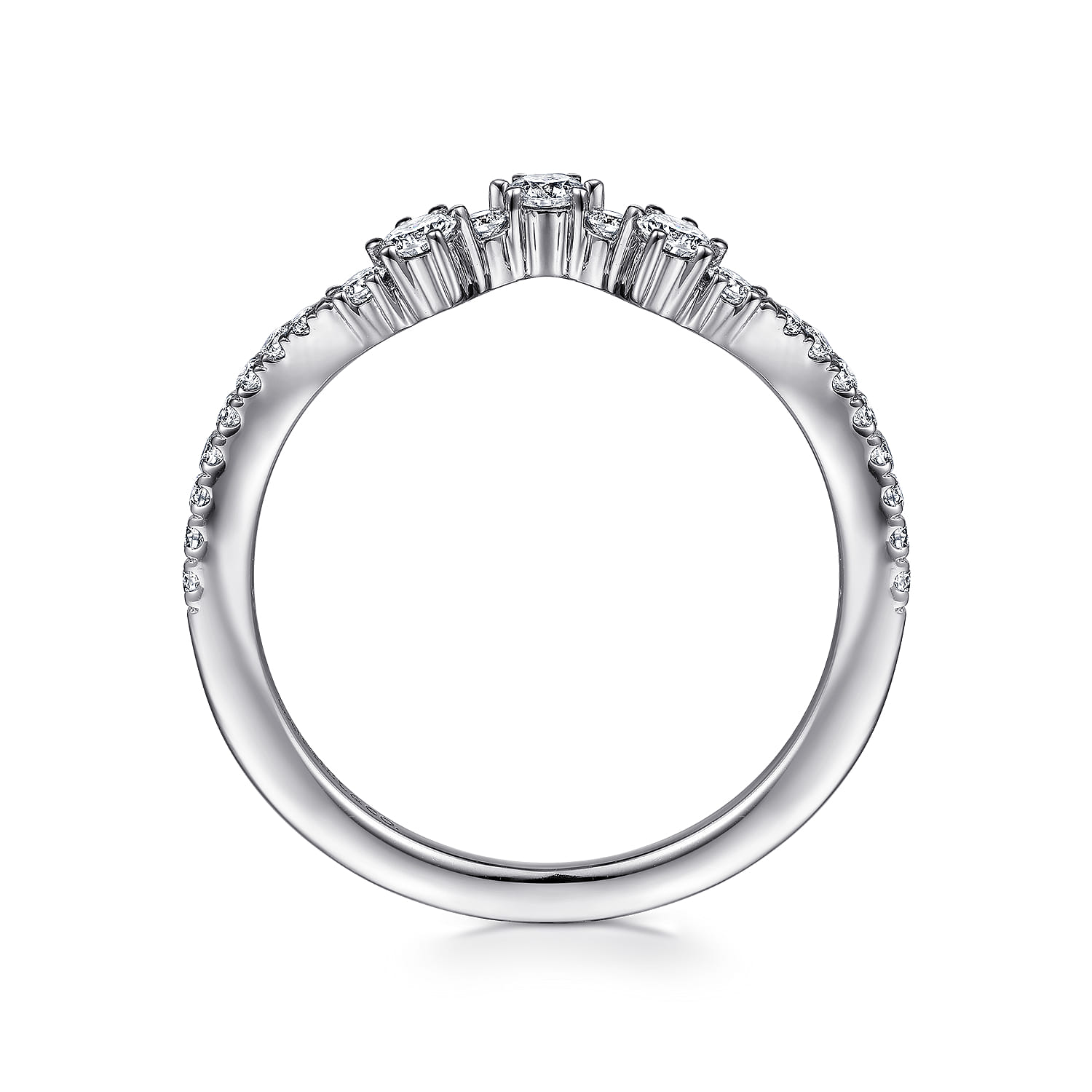 14K White Gold Matching Wedding Band - 0.3 ct - Shot 2