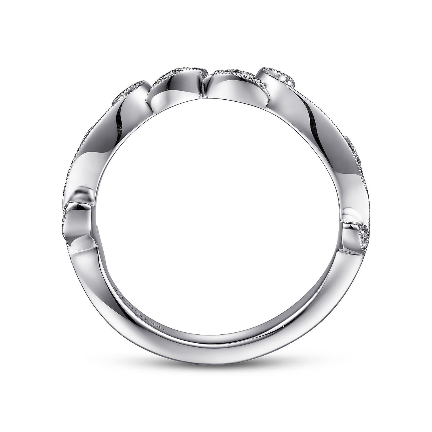 14K White Gold Matching Wedding Band - 0.08 ct - Shot 2