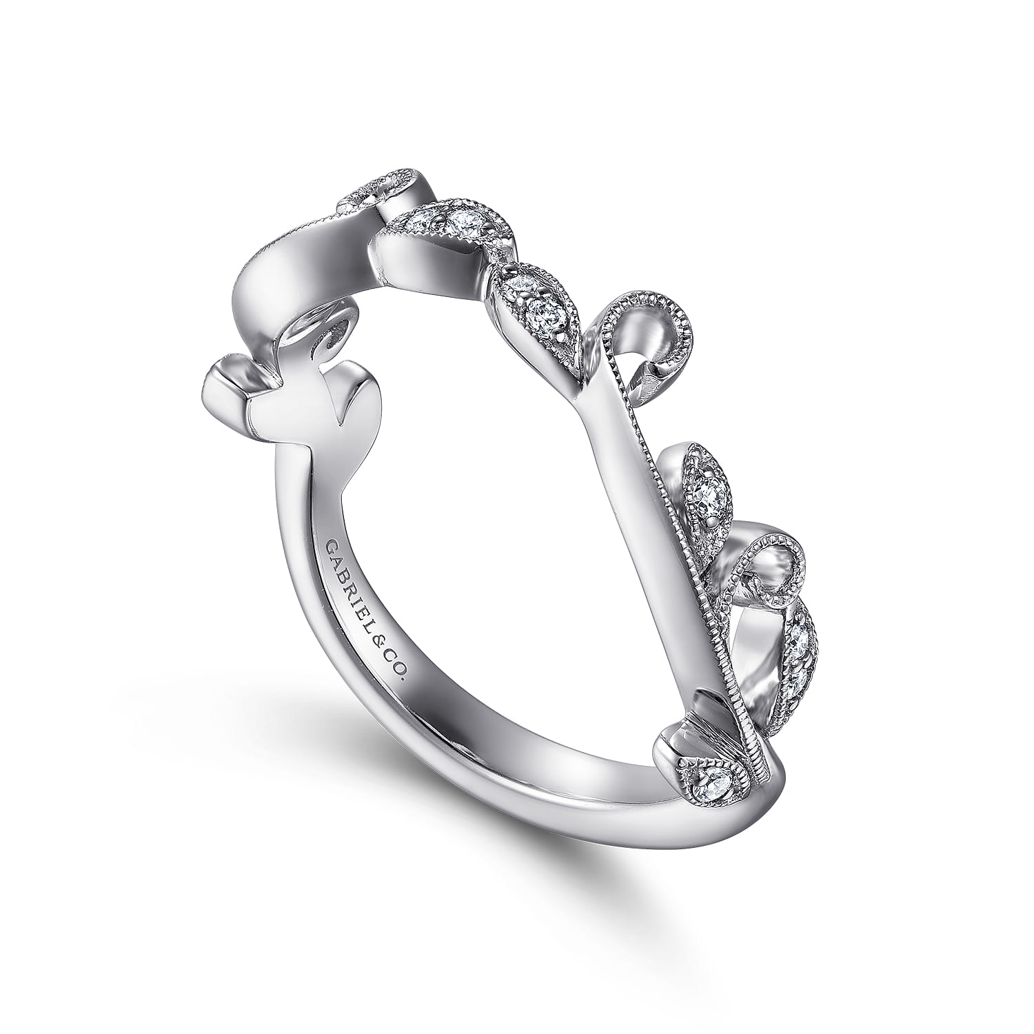 14K White Gold Matching Wedding Band - 0.08 ct - Shot 3