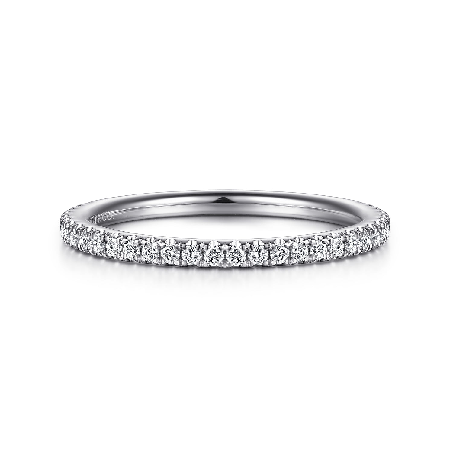 14K White Gold Matching Wedding Band - 0.21 ct - Shot 1