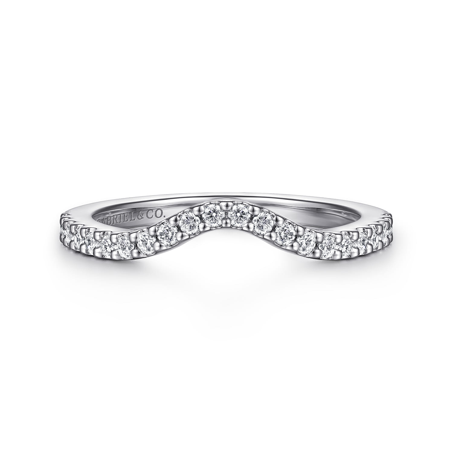 14K White Gold Matching Wedding Band - 0.23 ct - Shot 1