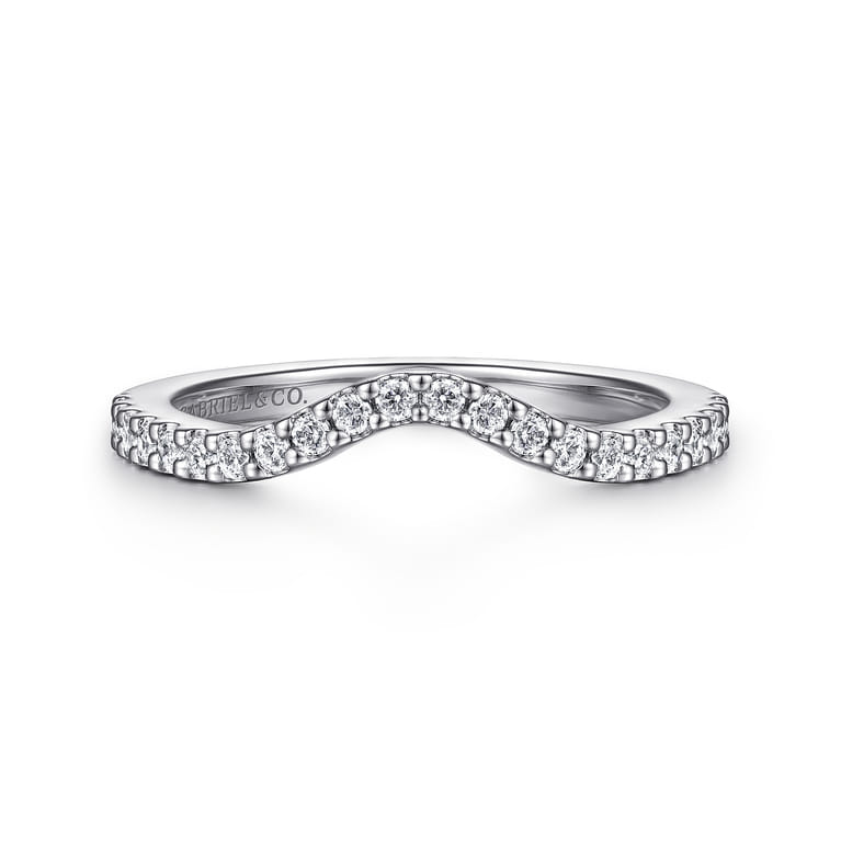 14K White Gold Matching Wedding Band - 0.23 ct - Shot 1