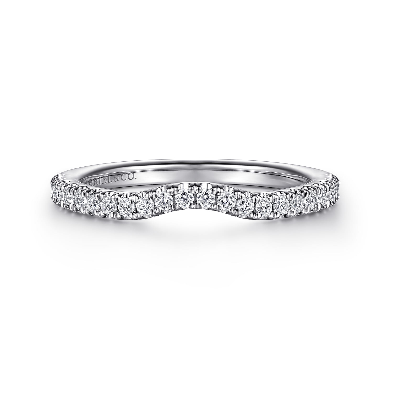 14K White Gold Matching Wedding Band - 0.23 ct - Shot 1