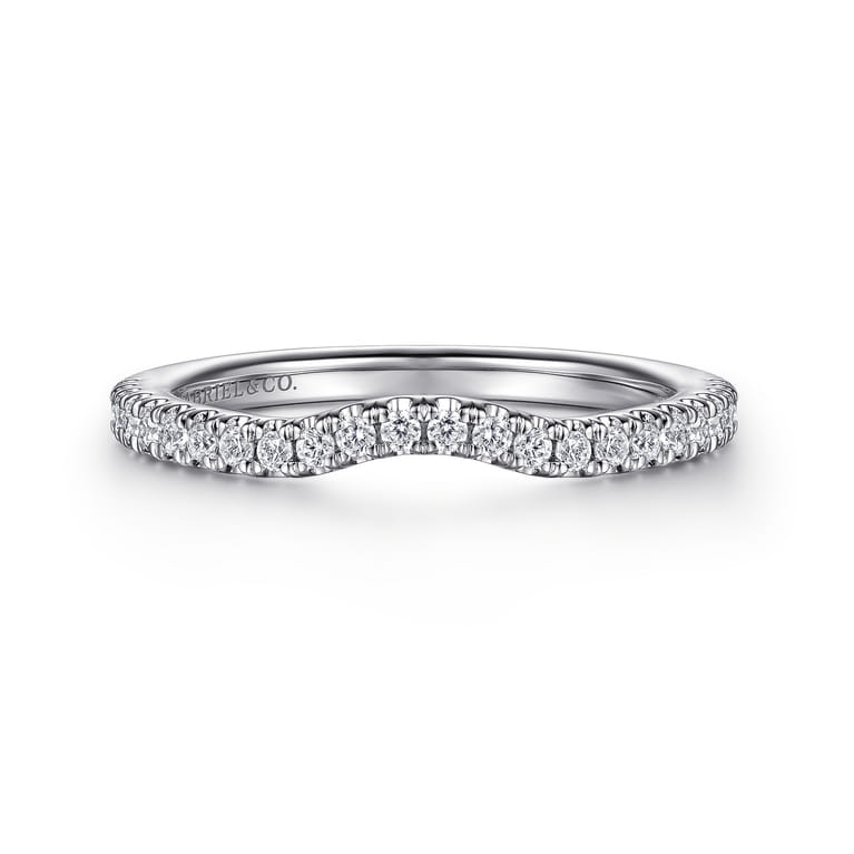 14K White Gold Matching Wedding Band - 0.23 ct - Shot 1