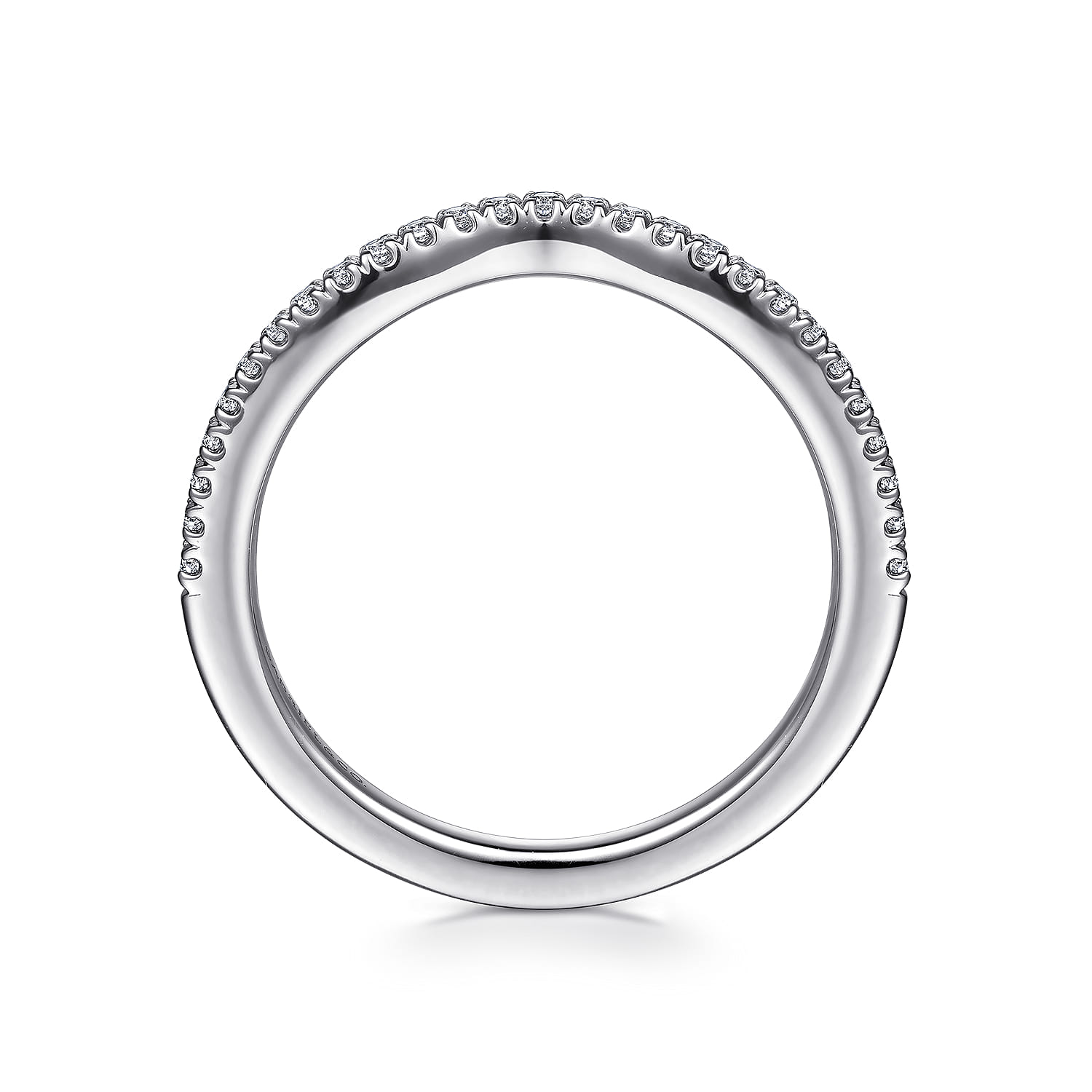 14K White Gold Matching Wedding Band - 0.15 ct - Shot 2