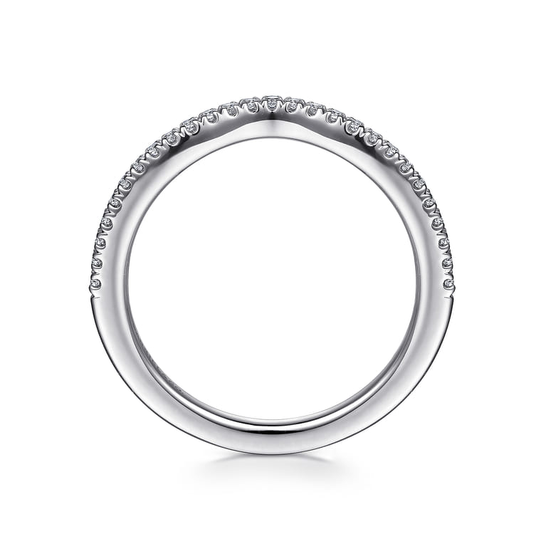 14K White Gold Matching Wedding Band - 0.15 ct - Shot 2