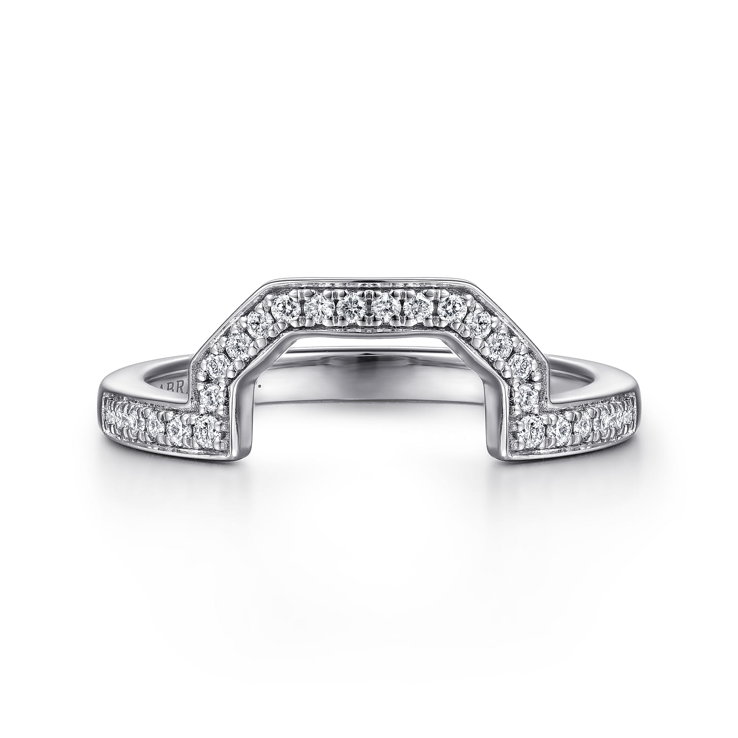 14K White Gold Matching Wedding Band - 0.13 ct - Shot 1
