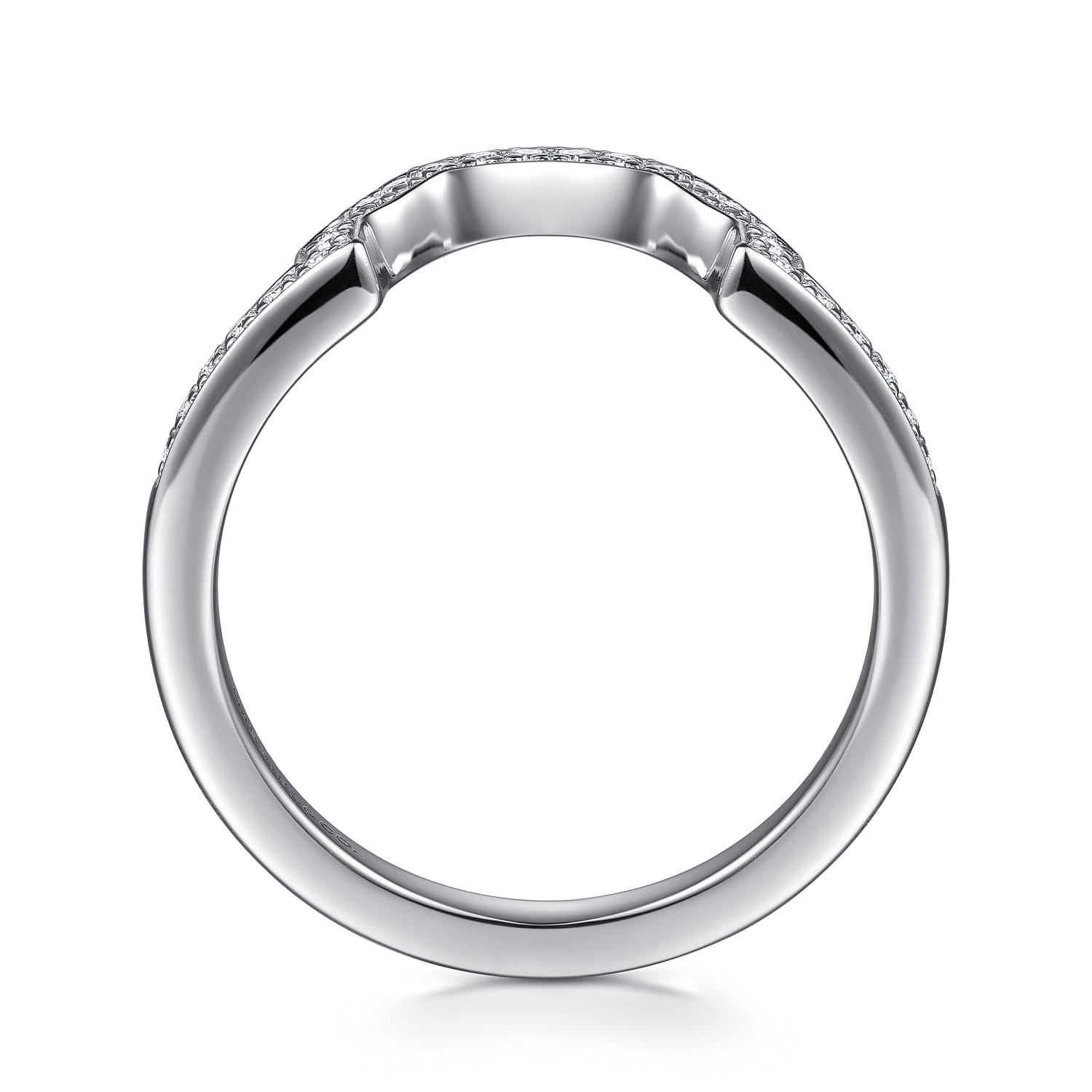 14K White Gold Matching Wedding Band - 0.13 ct - Shot 2