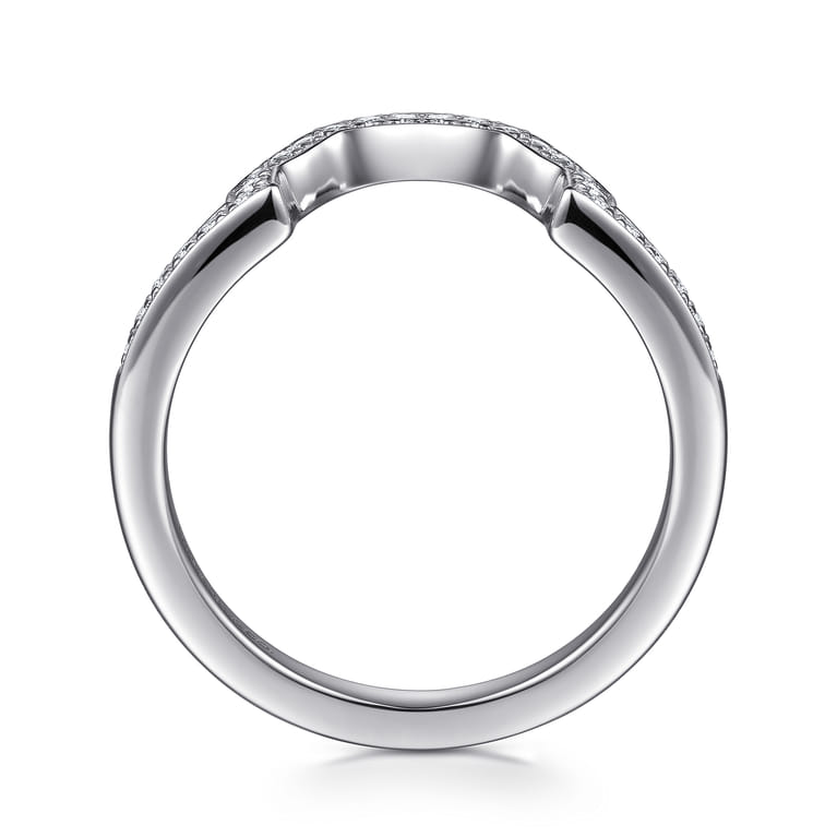 14K White Gold Matching Wedding Band - 0.13 ct - Shot 2