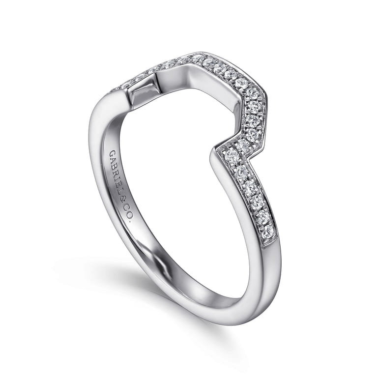 14K White Gold Matching Wedding Band - 0.13 ct - Shot 3