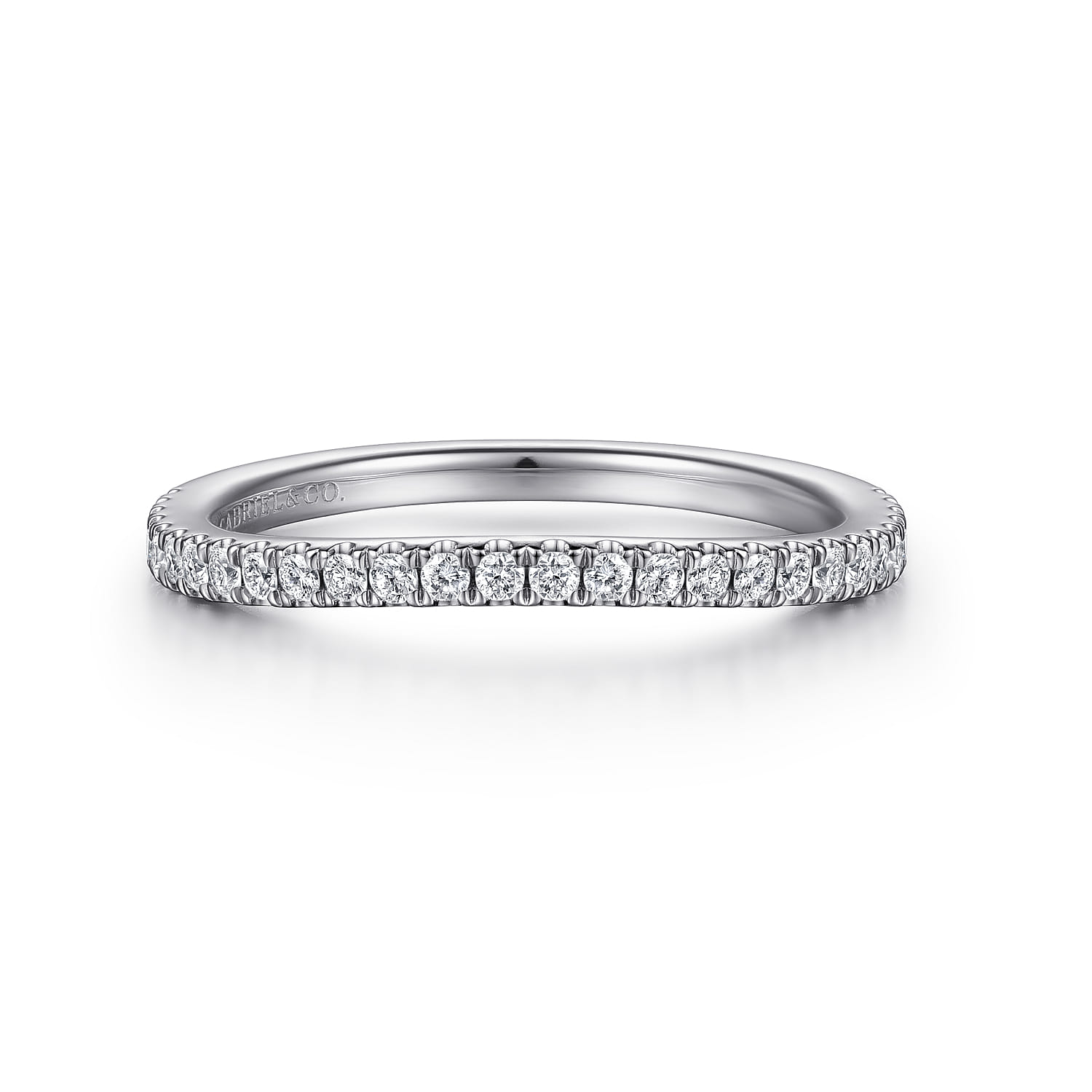 14K White Gold Matching Wedding Band - 0.22 ct - Shot 1