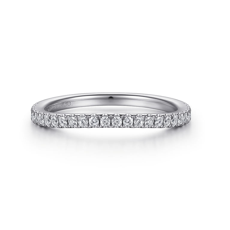 14K White Gold Matching Wedding Band - 0.22 ct - Shot 1