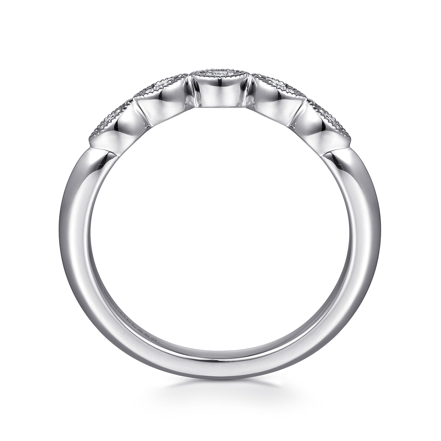 14K White Gold Matching Wedding Band - 0.03 ct - Shot 2