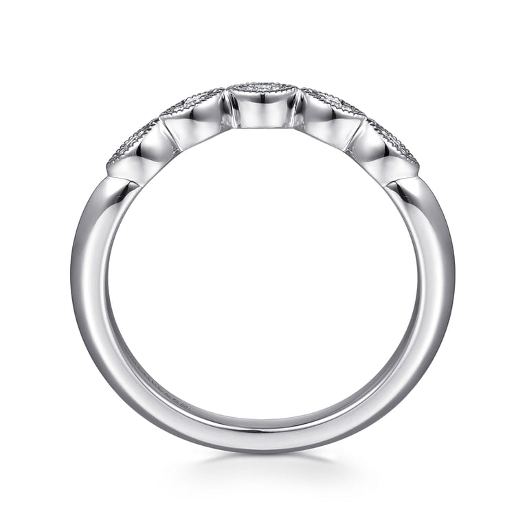 14K White Gold Matching Wedding Band - 0.03 ct - Shot 2