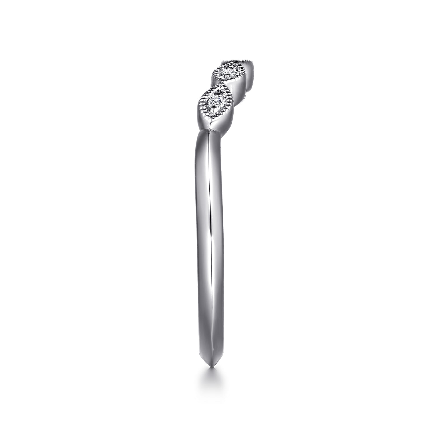 14K White Gold Matching Wedding Band - 0.03 ct - Shot 5
