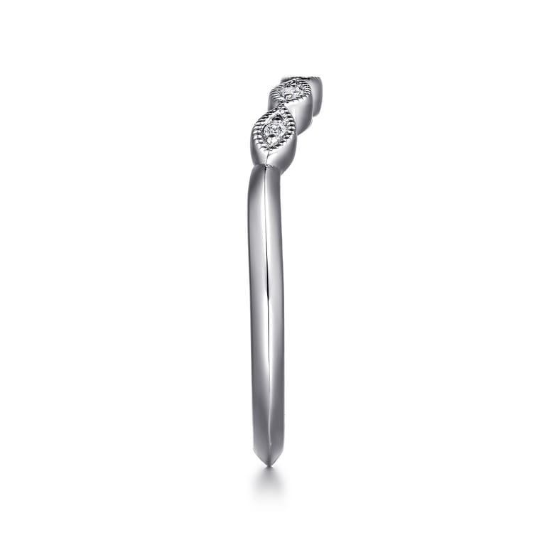 14K White Gold Matching Wedding Band - 0.03 ct - Shot 5