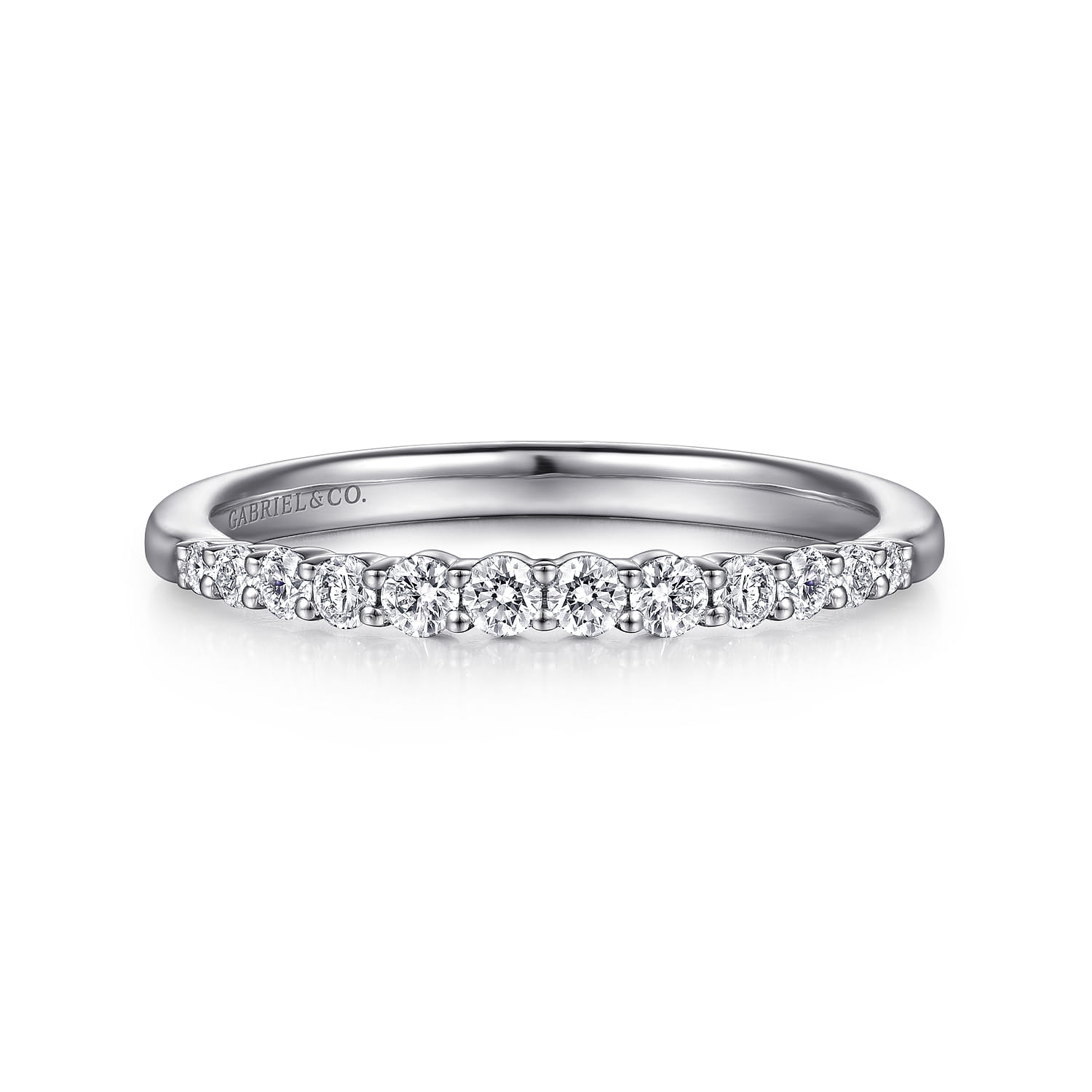 14K White Gold Matching Wedding Band - 0.25 ct - Shot 1