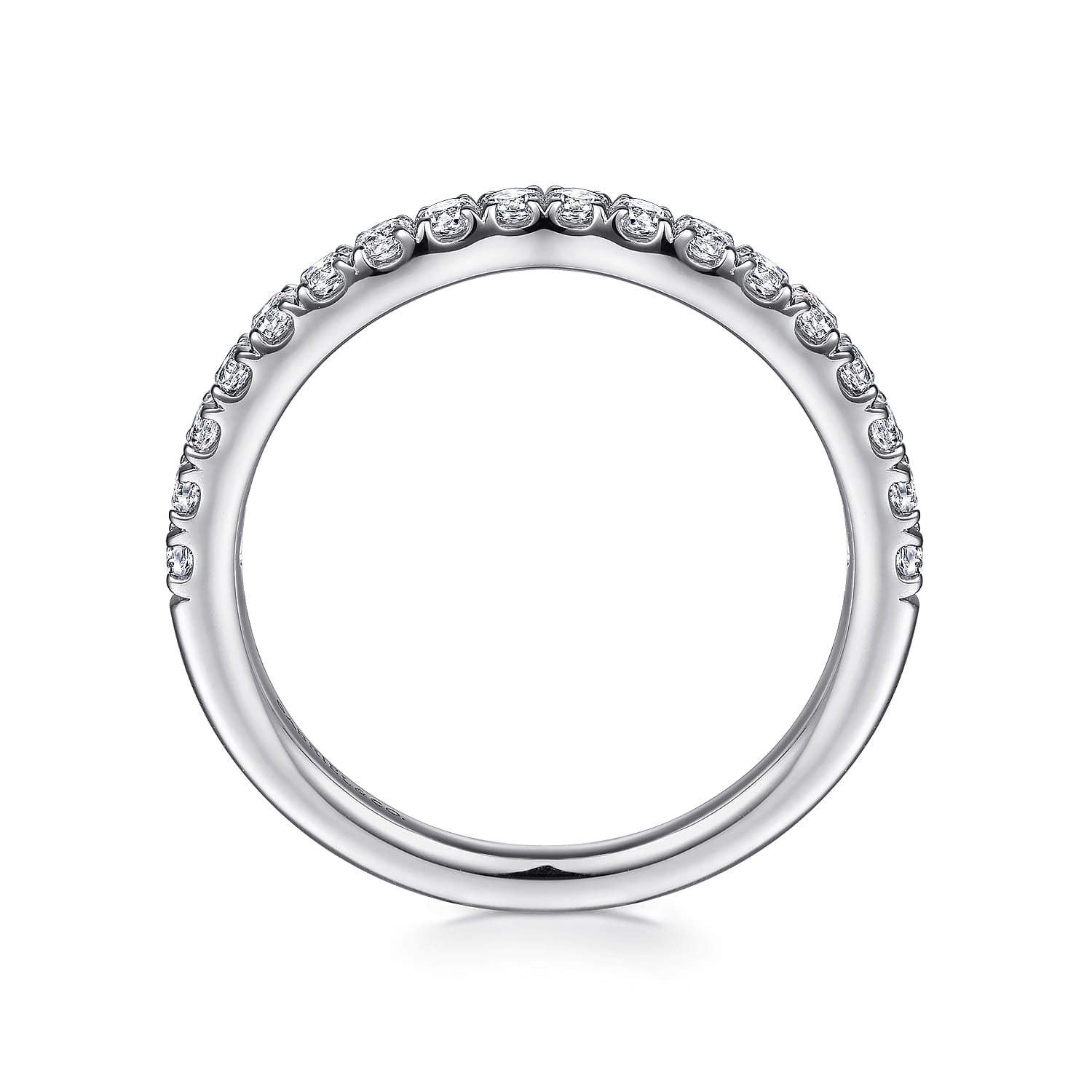 14K White Gold Matching Wedding Band - 0.38 ct - Shot 2