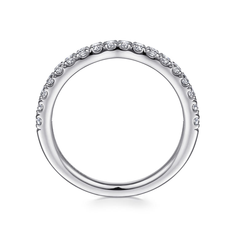 14K White Gold Matching Wedding Band - 0.38 ct - Shot 2