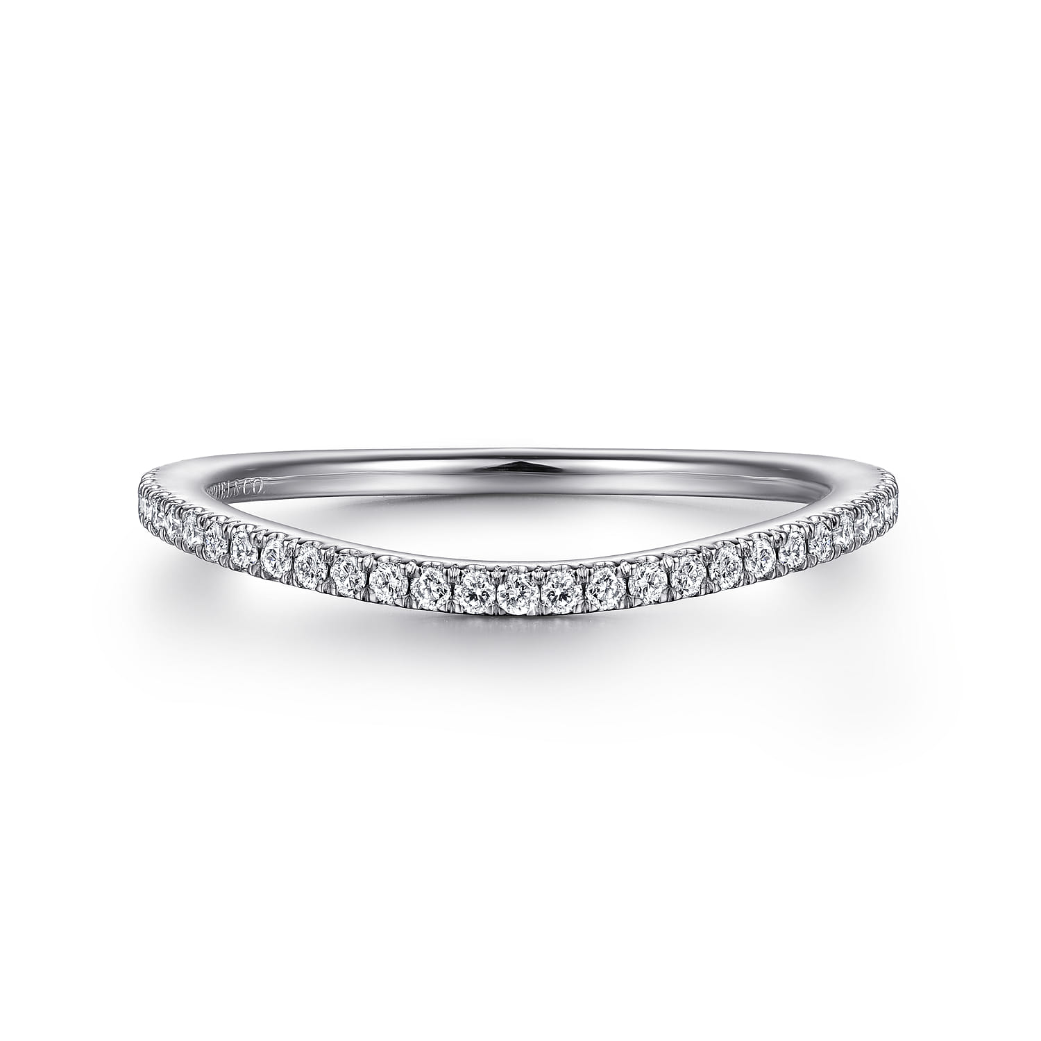 14K White Gold Matching Wedding Band - 0.19 ct - Shot 1