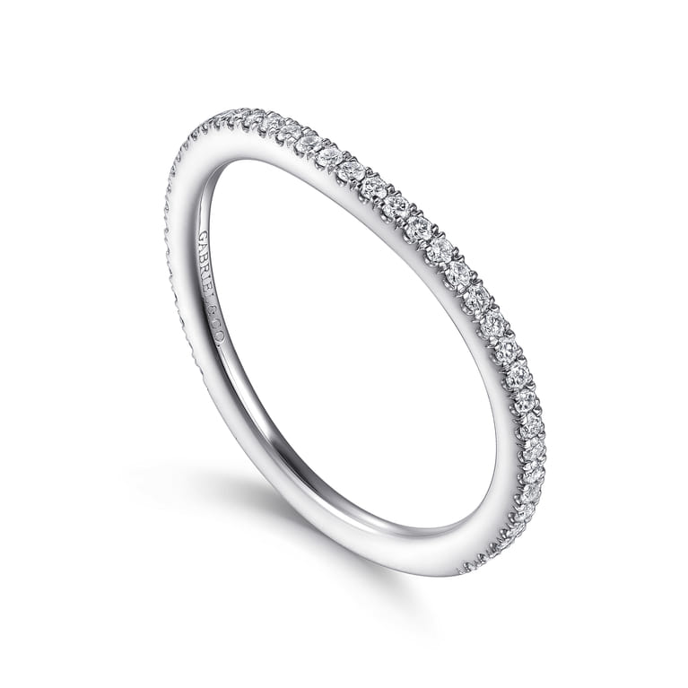 14K White Gold Matching Wedding Band - 0.19 ct - Shot 3